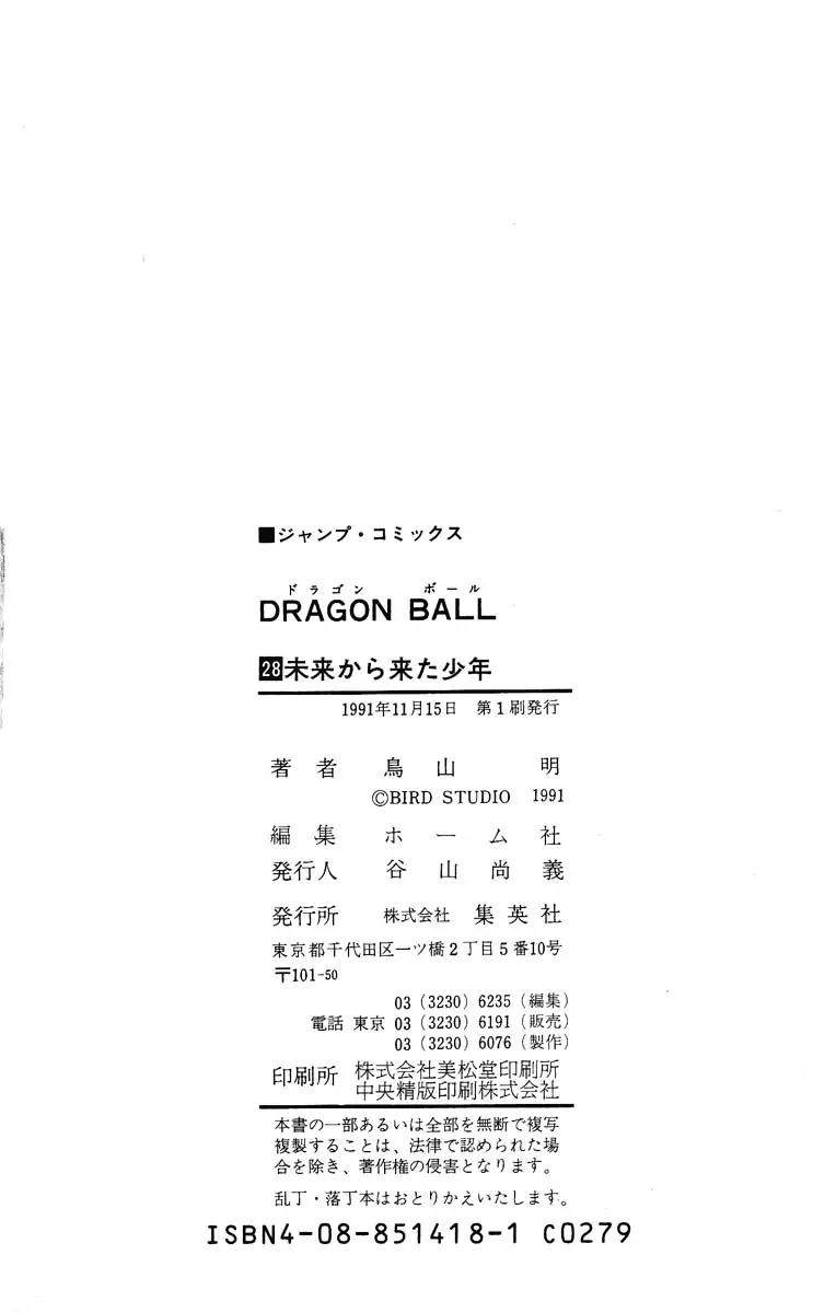 Chapitre 28 — Dragon Ball (Édition Japonaise) Vol. 28 — page 191
