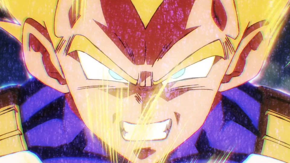 Vegeta laisse éclater sa colère en Super Saiyan, à 16:00